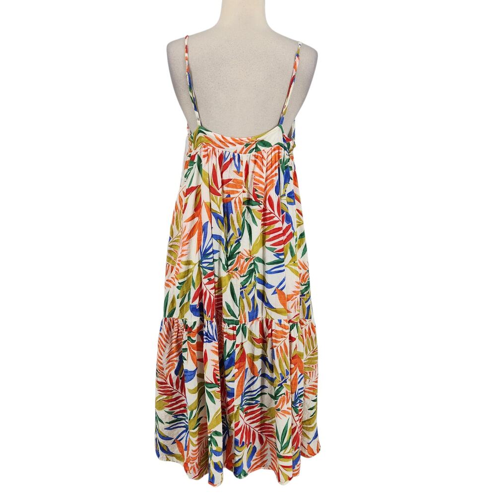 Sweet Lemon Tropical Maxi Dress – Multicolor Leaf Print Tiered Skirt - Picture 6 of 9